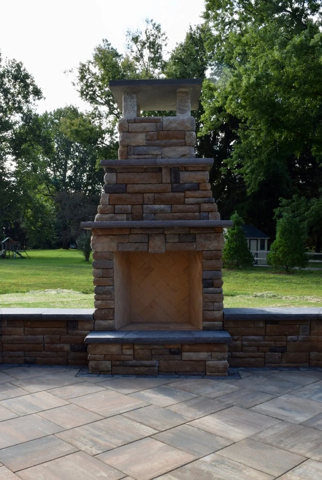 Hinchcliffe: Patio, steps/ landing, outdoor fireplace by EG Rall Jr Landscape Design & Horticultural Srvs - Photo 5