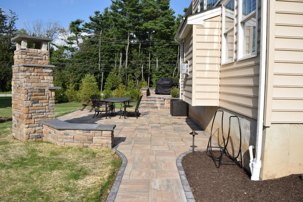 Hinchcliffe: Patio, steps/ landing, outdoor fireplace by EG Rall Jr Landscape Design & Horticultural Srvs - Photo 12