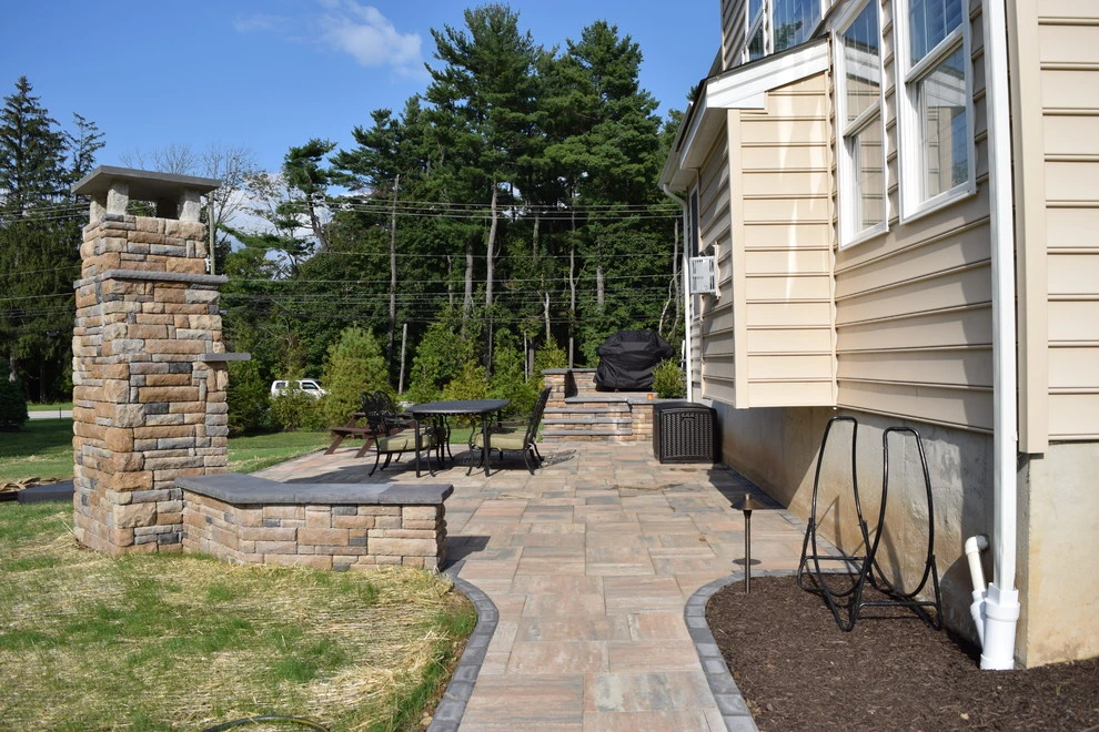 Hinchcliffe: Patio, steps/ landing, outdoor fireplace by EG Rall Jr Landscape Design & Horticultural Srvs - Photo 13