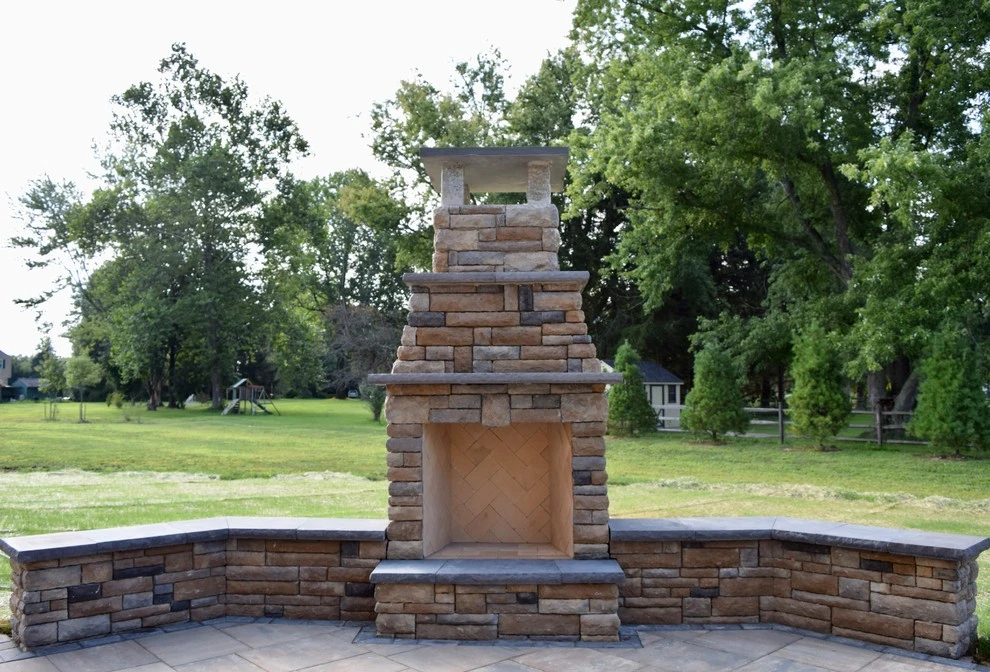 Hinchcliffe: Patio, steps/ landing, outdoor fireplace by EG Rall Jr Landscape Design & Horticultural Srvs - Photo 16