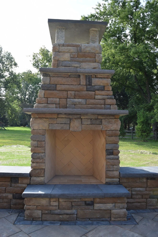 Hinchcliffe: Patio, steps/ landing, outdoor fireplace by EG Rall Jr Landscape Design & Horticultural Srvs - Photo 4