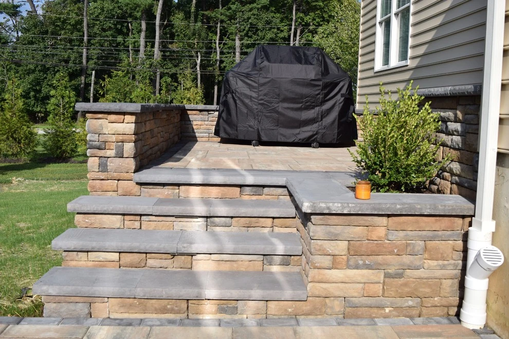 Hinchcliffe: Patio, steps/ landing, outdoor fireplace by EG Rall Jr Landscape Design & Horticultural Srvs - Photo 3