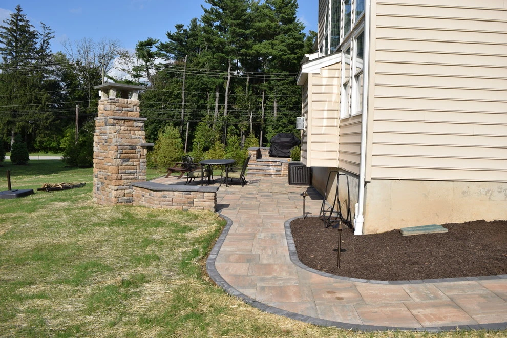 Hinchcliffe: Patio, steps/ landing, outdoor fireplace by EG Rall Jr Landscape Design & Horticultural Srvs - Photo 7