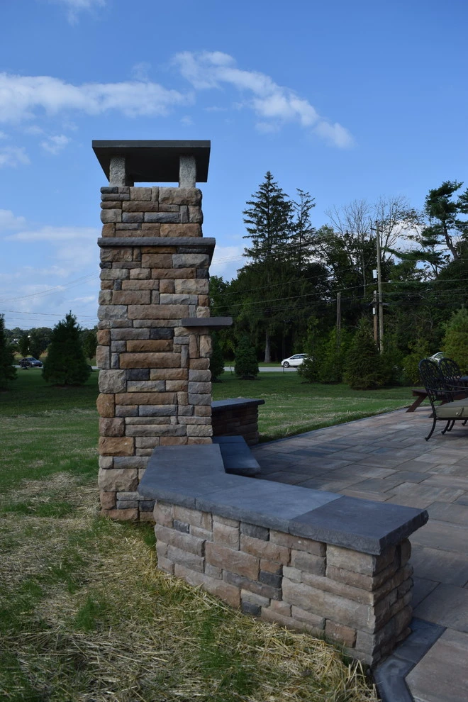 Hinchcliffe: Patio, steps/ landing, outdoor fireplace by EG Rall Jr Landscape Design & Horticultural Srvs - Photo 11