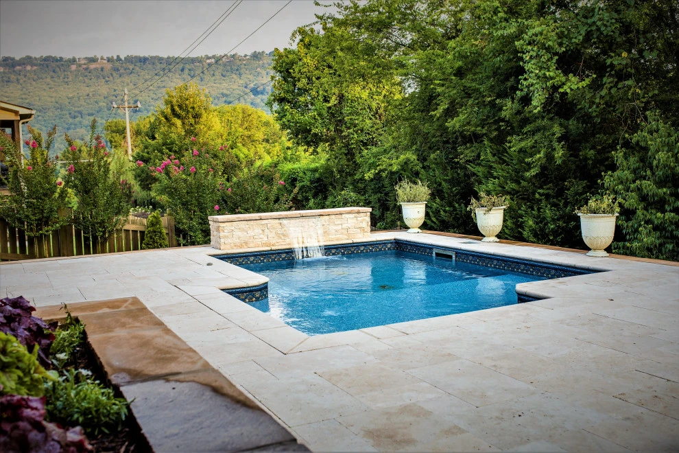 Chattanooga, Cocktail Pool and Travertine Patio by Full Circle Land Design, LLC - Photo 6