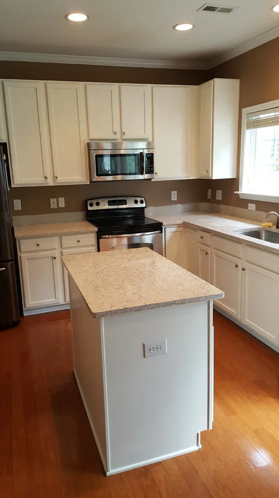 White Painted Oak Cabinets and Island by Wallscapers Kitchen & Bath Innovations - Photo 2