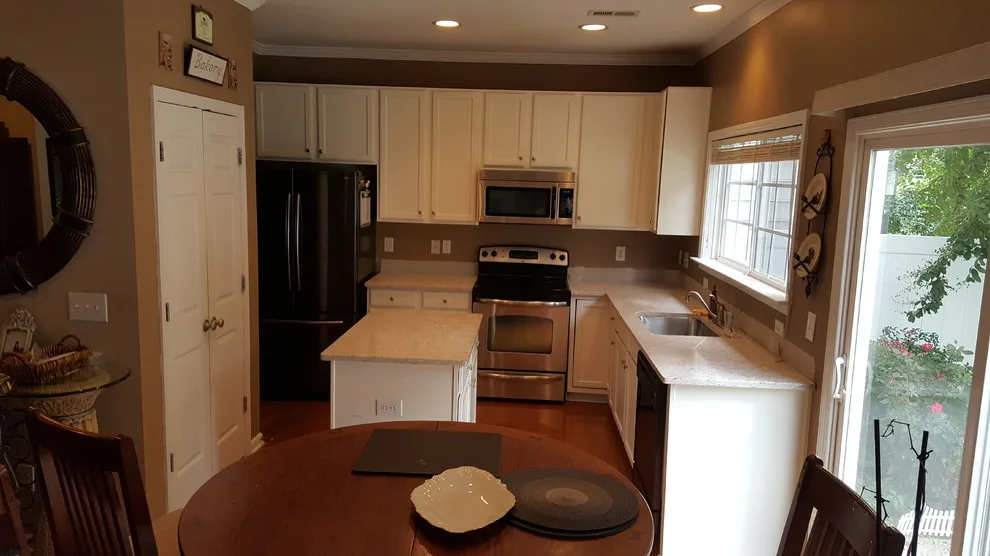 White Painted Oak Cabinets and Island by Wallscapers Kitchen & Bath Innovations - Photo 4