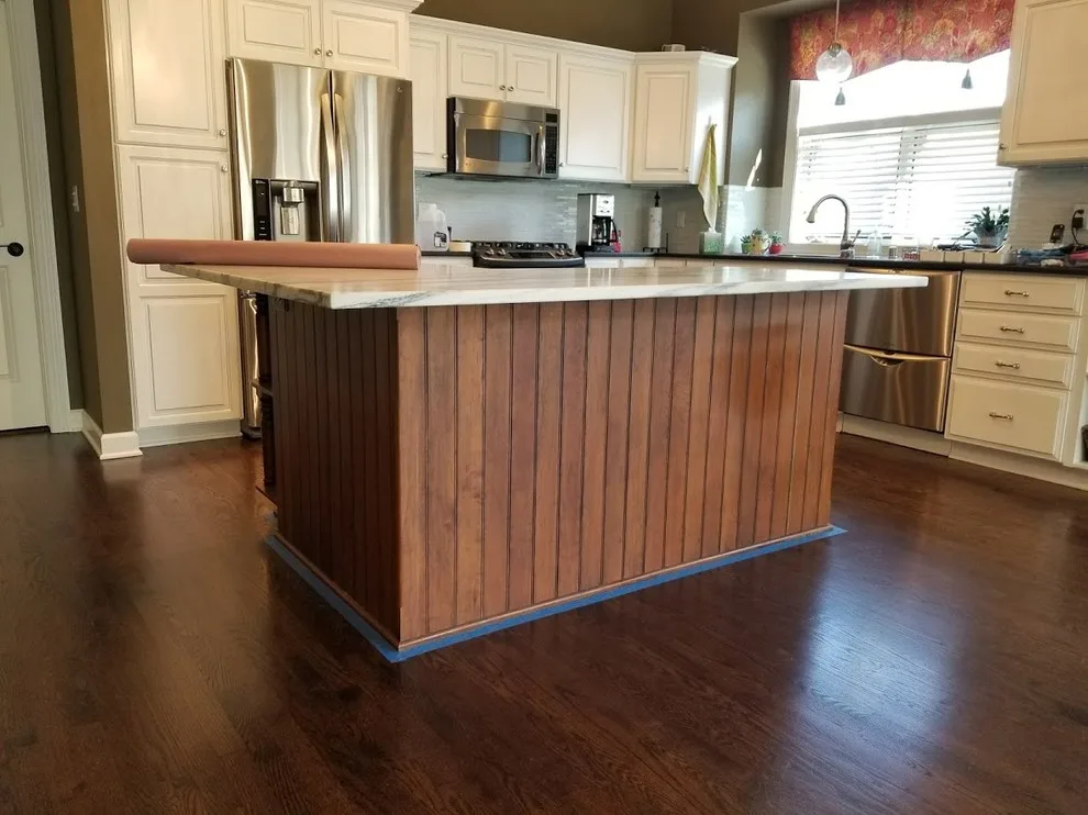Colored kitchen island by Hometerior Finishing, LLC. - Photo 5