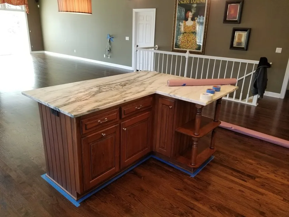 Colored kitchen island by Hometerior Finishing, LLC. - Photo 4