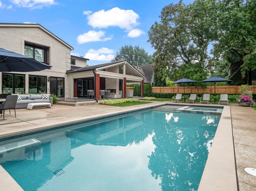 Cozy Patio with Fireplace and Pool by Great Oaks Landscape Associates Inc. - Photo 15
