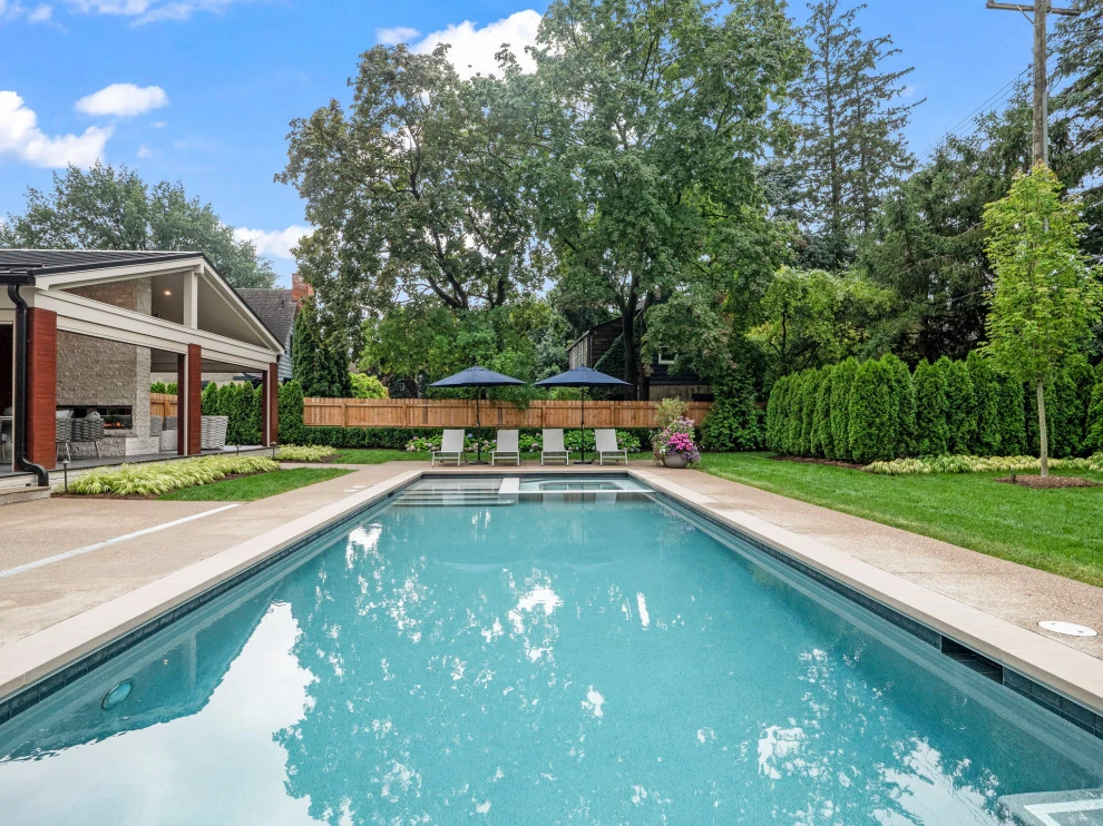 Cozy Patio with Fireplace and Pool by Great Oaks Landscape Associates Inc. - Photo 6