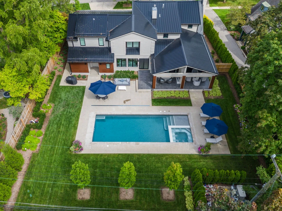Cozy Patio with Fireplace and Pool by Great Oaks Landscape Associates Inc. - Photo 3