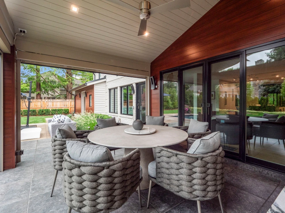 Cozy Patio with Fireplace and Pool by Great Oaks Landscape Associates Inc. - Photo 9