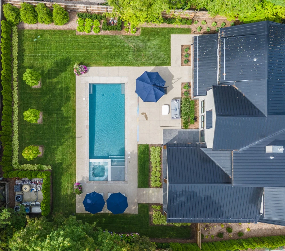 Cozy Patio with Fireplace and Pool by Great Oaks Landscape Associates Inc. - Photo 4