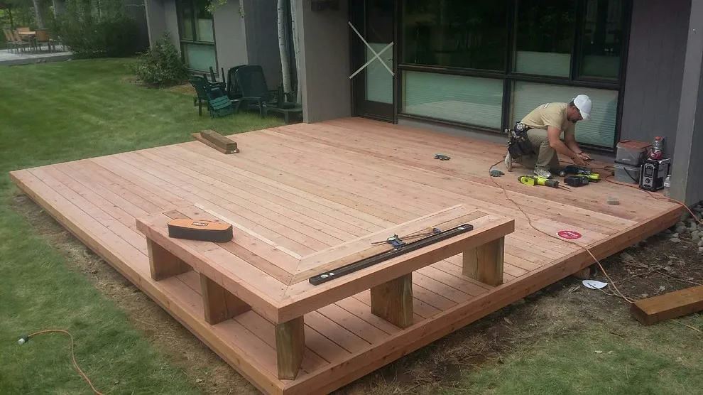 Redwood Deck Construction at Sunriver by Webfoot Home Improvements - Photo 3