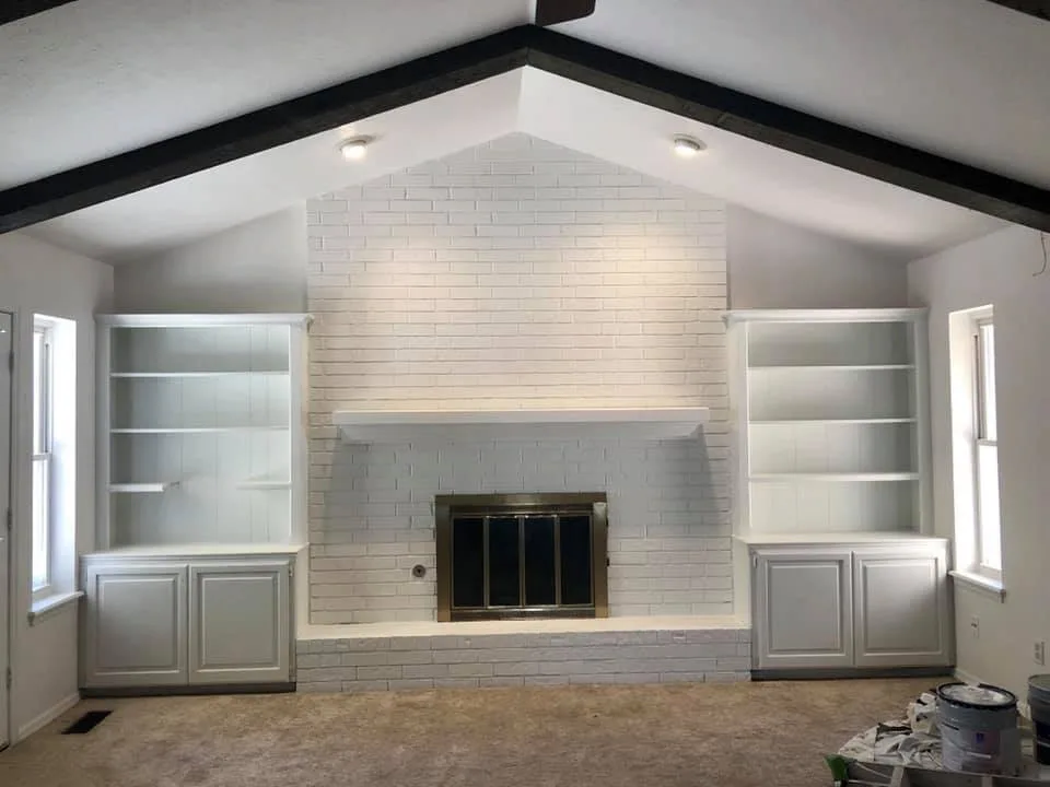 Brightly Painted Brick Hearth by Masterpiece Painting And Cabinetry LLC - Photo 2