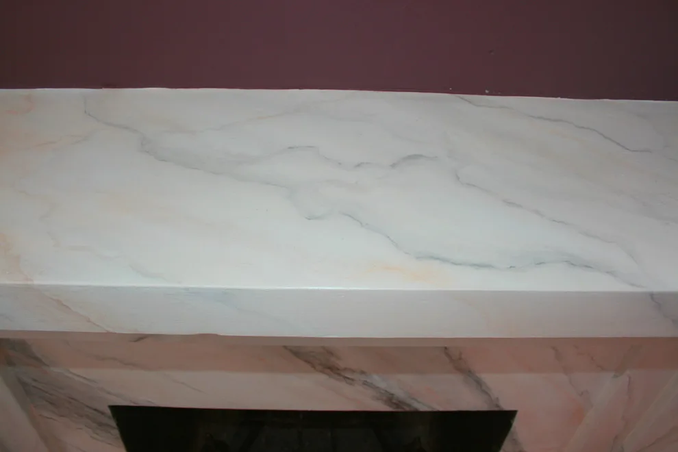 Timber to "Marble" Hearth by Color Craftsmen: Fireplace Makeovers - Photo 5