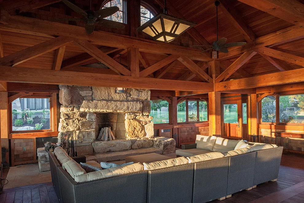 Lakeside Timber Framed House and Boat Storage by New Energy Works Timberframers - Photo 5