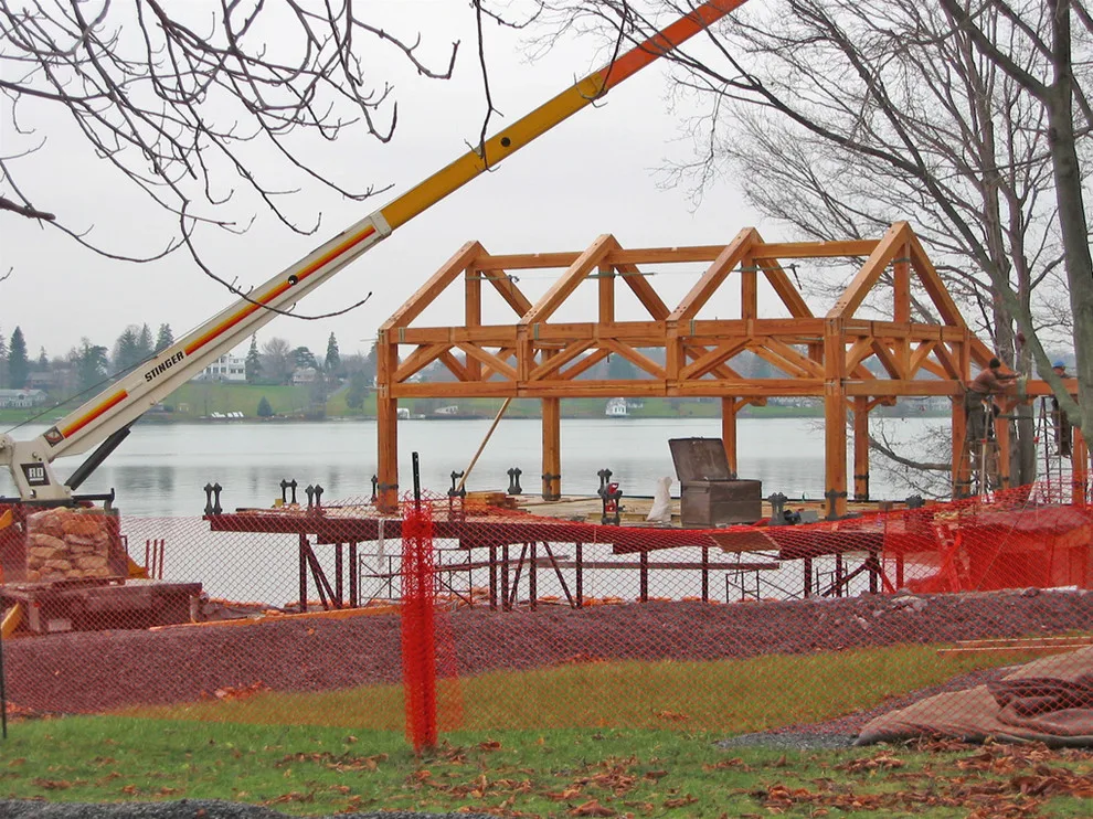 Lakeside Timber Framed House and Boat Storage by New Energy Works Timberframers - Photo 4