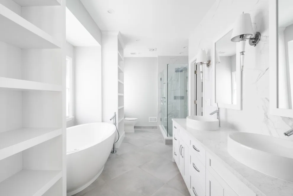 Radiant and Luminous Marble Bathroom Renovation by Labra Design Build - Photo 15