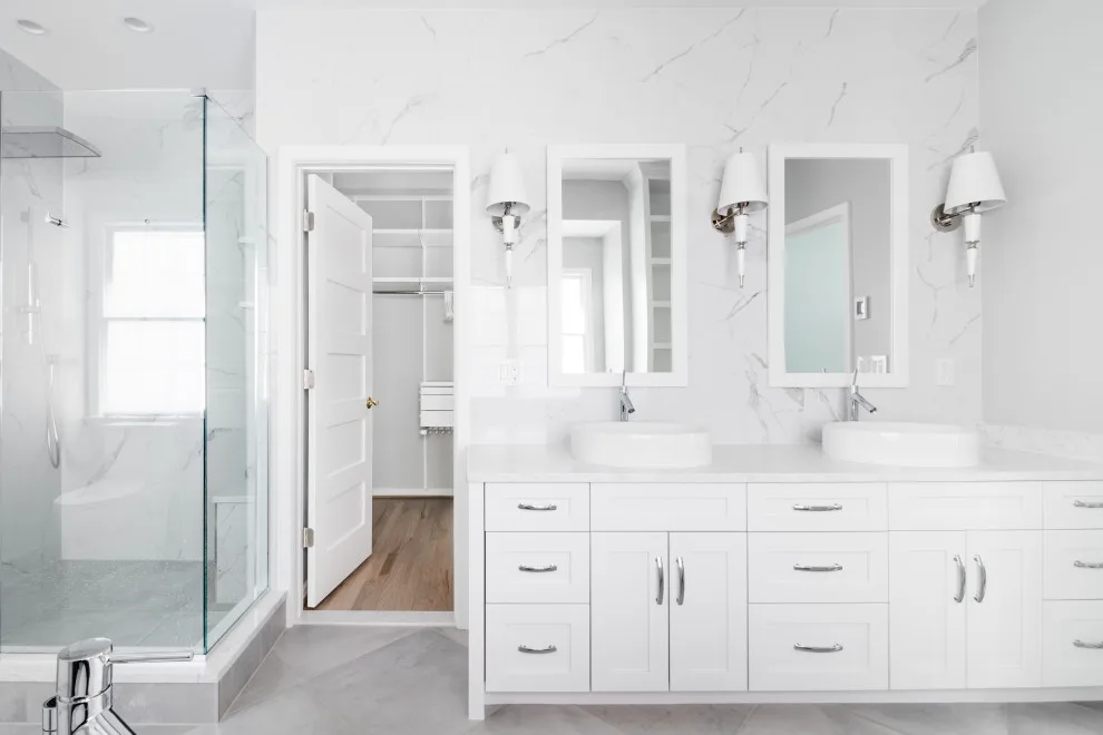 Radiant and Luminous Marble Bathroom Renovation by Labra Design Build - Photo 12