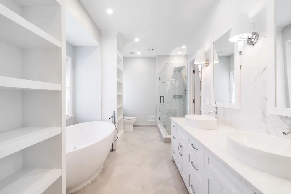 Radiant and Luminous Marble Bathroom Renovation by Labra Design Build - Photo 11