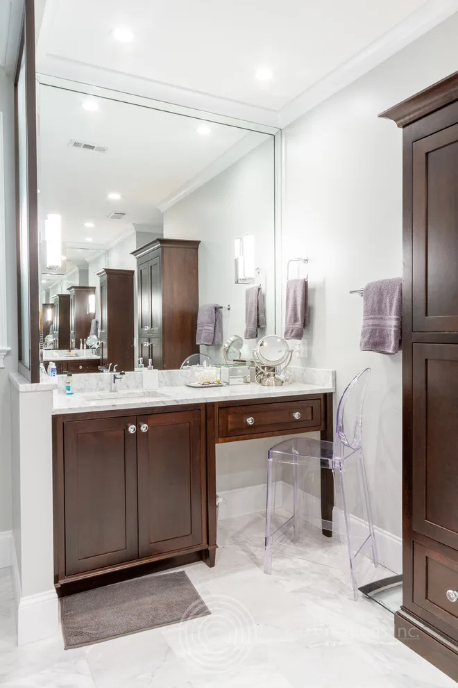 Walnut and Marble Bathroom by Mi-Kin Creations, Inc. - Photo 19