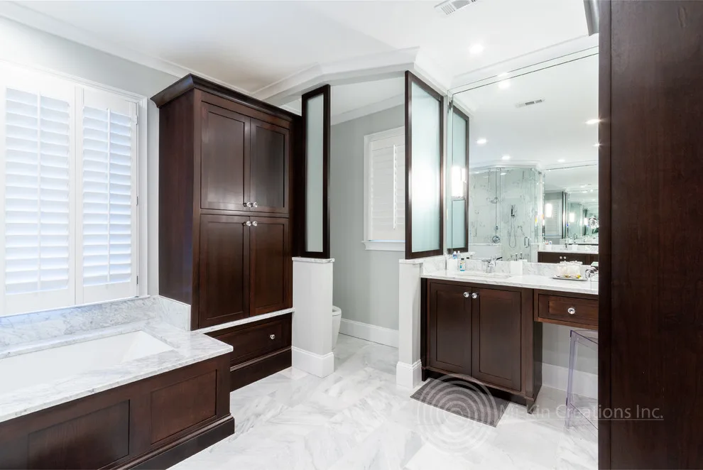 Walnut and Marble Bathroom by Mi-Kin Creations, Inc. - Photo 23