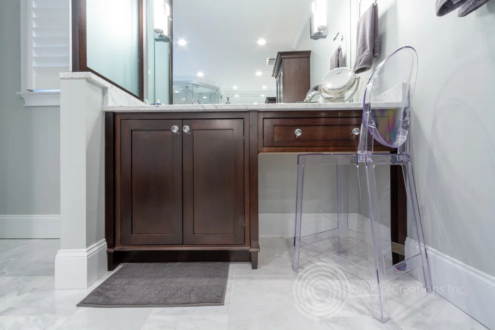 Walnut and Marble Bathroom by Mi-Kin Creations, Inc. - Photo 21