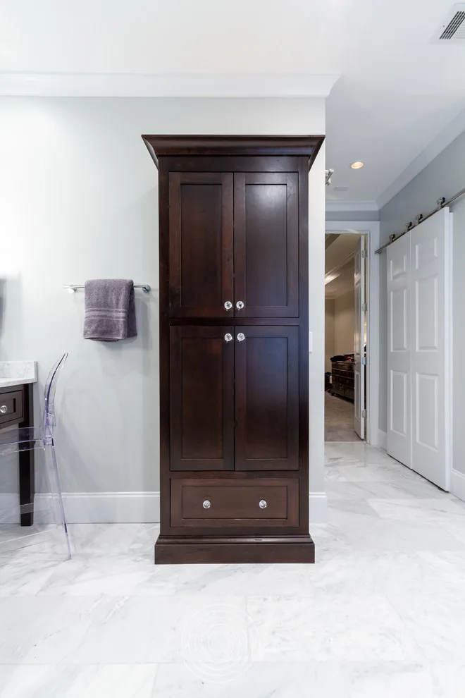 Walnut and Marble Bathroom by Mi-Kin Creations, Inc. - Photo 34