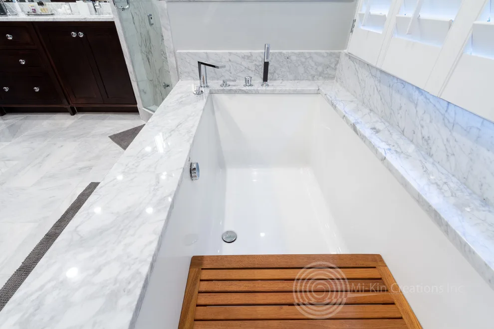 Walnut and Marble Bathroom by Mi-Kin Creations, Inc. - Photo 39