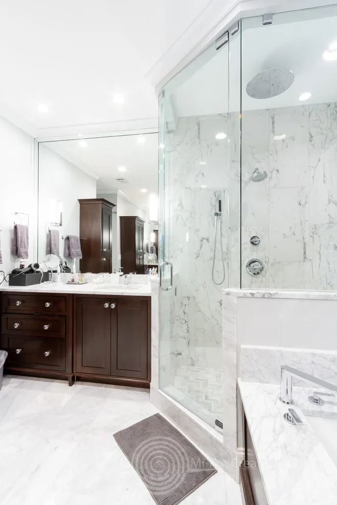 Walnut and Marble Bathroom by Mi-Kin Creations, Inc. - Photo 15