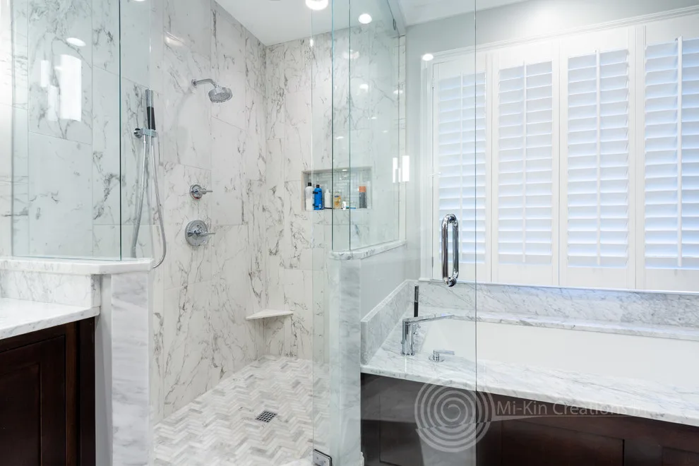 Walnut and Marble Bathroom by Mi-Kin Creations, Inc. - Photo 14