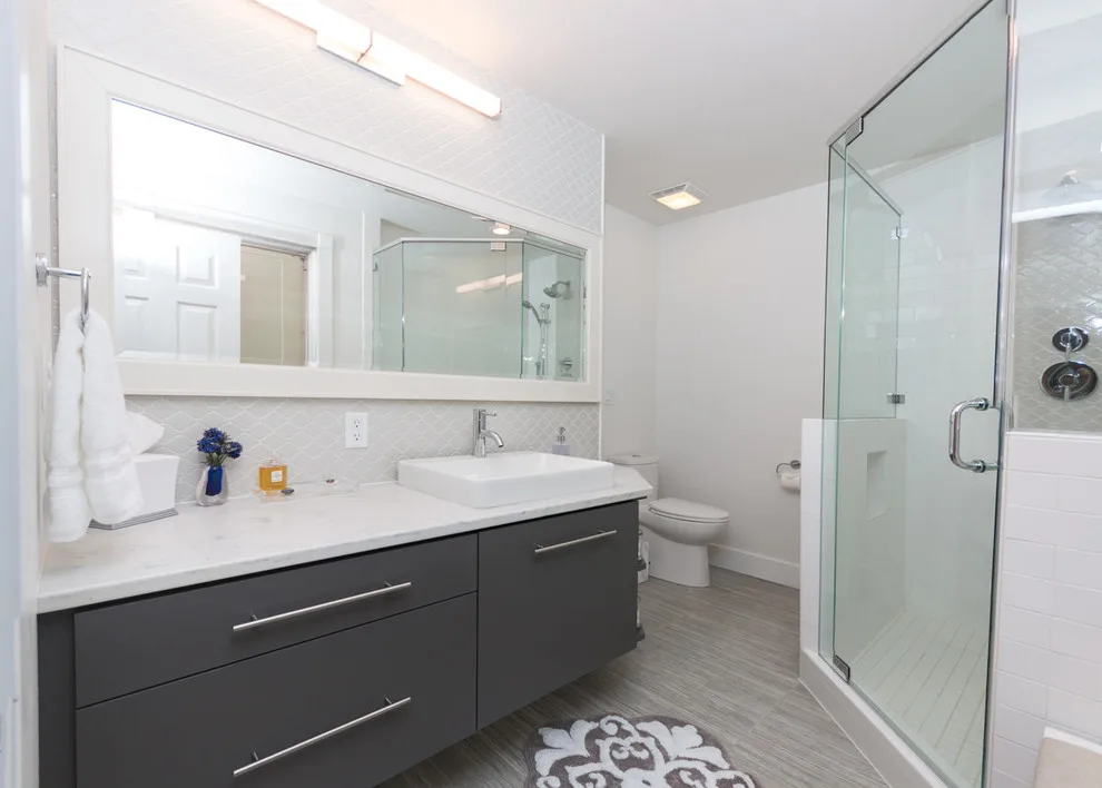 Marshwood Transitional Main Bathroom by Freestone LLC Design-build - Photo 7