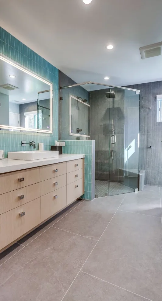 Mira Mesa Primary Bathroom and Fireplace by DM Hultenius Corporation - Photo 5