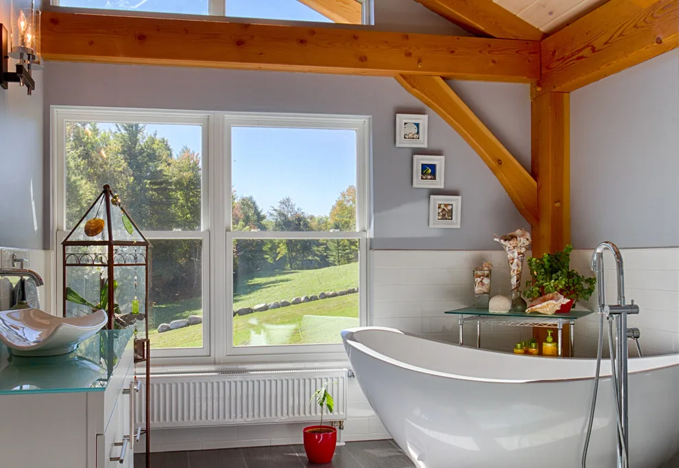Contemporary Timber Frame Barn Residence in Vermont by Davis Frame Company - Photo 3