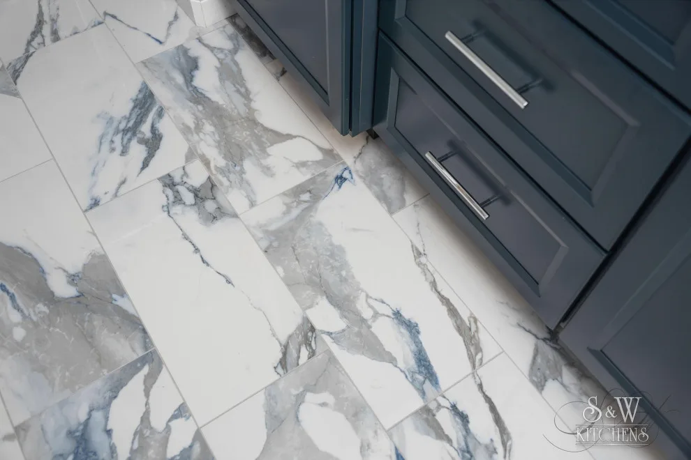 Contemporary Blues Luxury Bathroom by Sarah Kraus Bartelson - S&W Kitchens - Photo 2