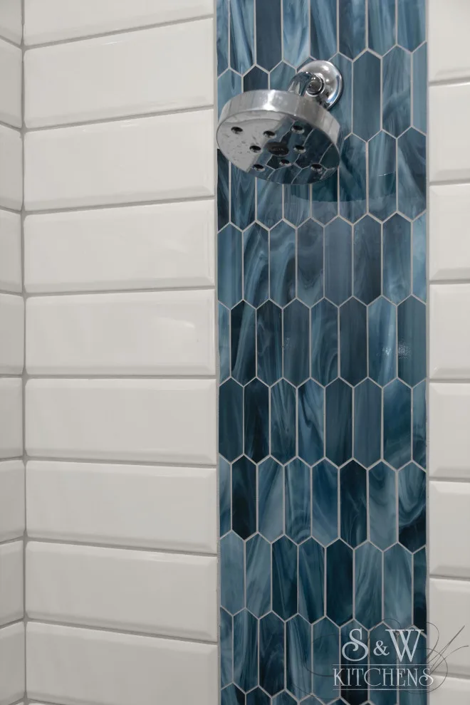 Contemporary Blues Luxury Bathroom by Sarah Kraus Bartelson - S&W Kitchens - Photo 12