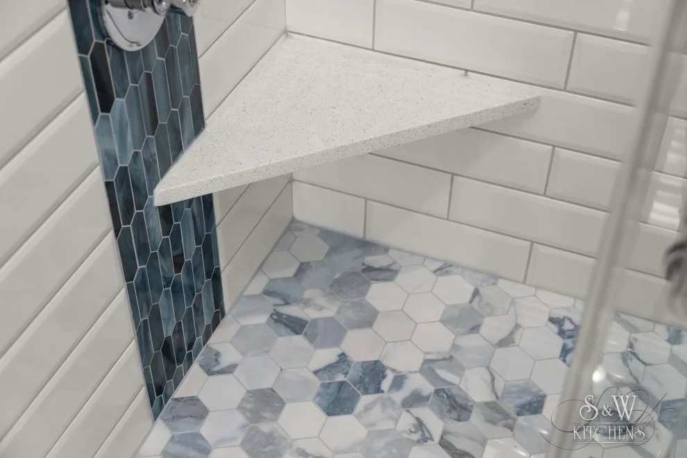 Contemporary Blues Luxury Bathroom by Sarah Kraus Bartelson - S&W Kitchens - Photo 11