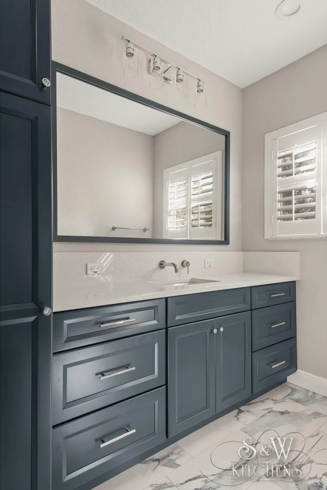 Contemporary Blues Luxury Bathroom by Sarah Kraus Bartelson - S&W Kitchens - Photo 6