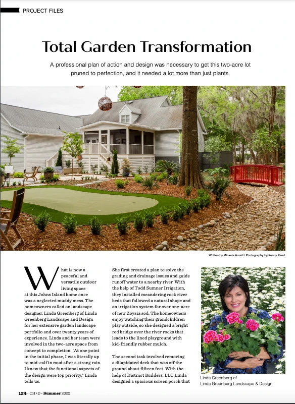 Featured in Charleston Home + Design Summer 2022 by Linda Greenberg Landscape & Design, LLC - Photo 2