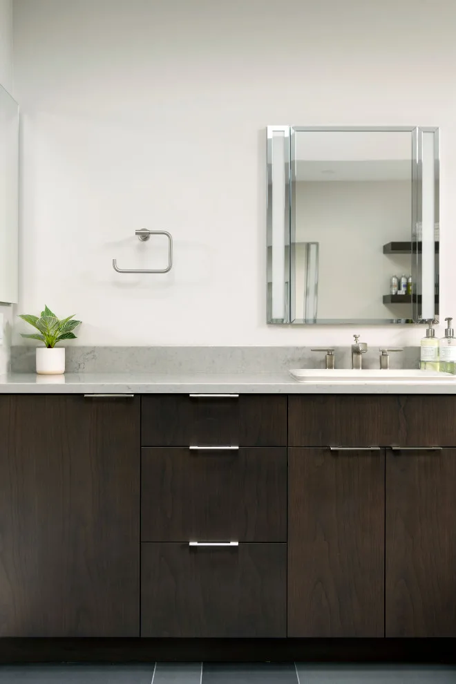 Contemporary Master Suite Renovation: Master Bathroom with Laundry Space by Bluestem Remodeling - Photo 10