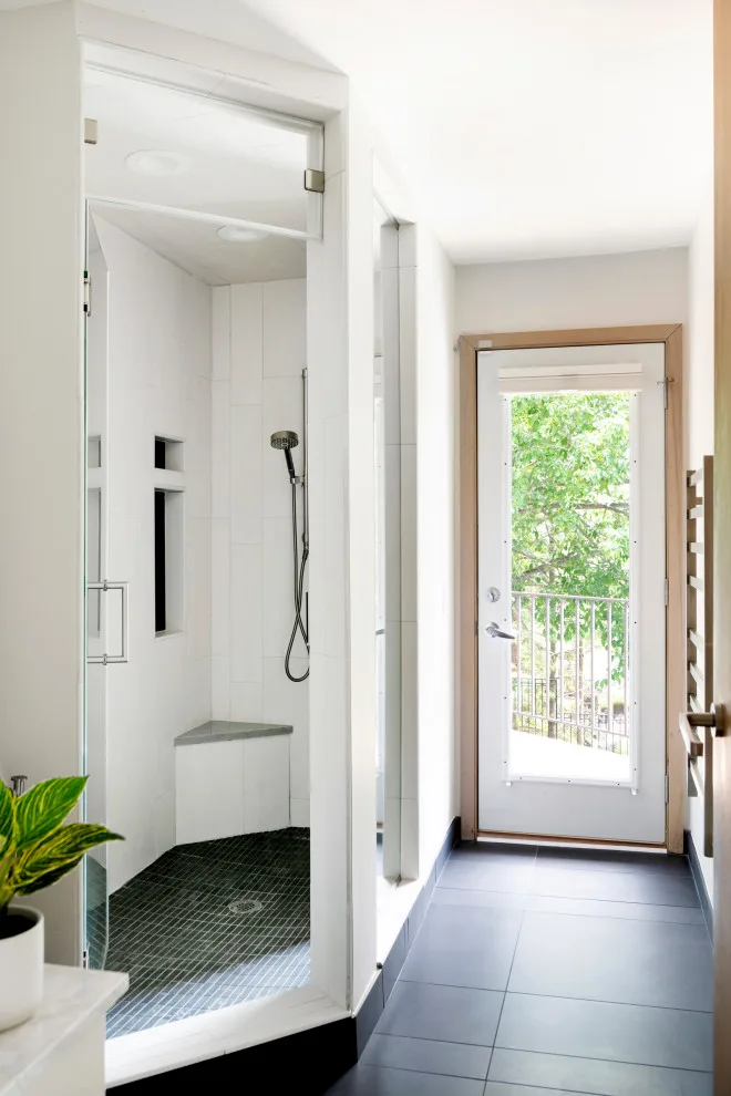 Contemporary Master Suite Renovation: Master Bathroom with Laundry Space by Bluestem Remodeling - Photo 4