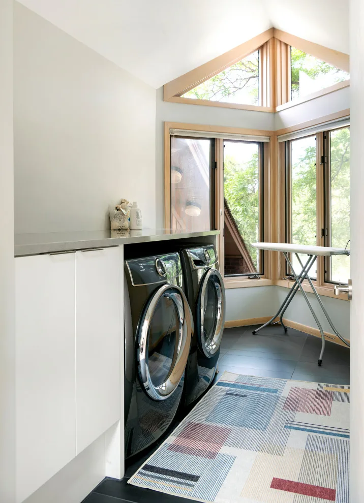 Contemporary Master Suite Renovation: Master Bathroom with Laundry Space by Bluestem Remodeling - Photo 9