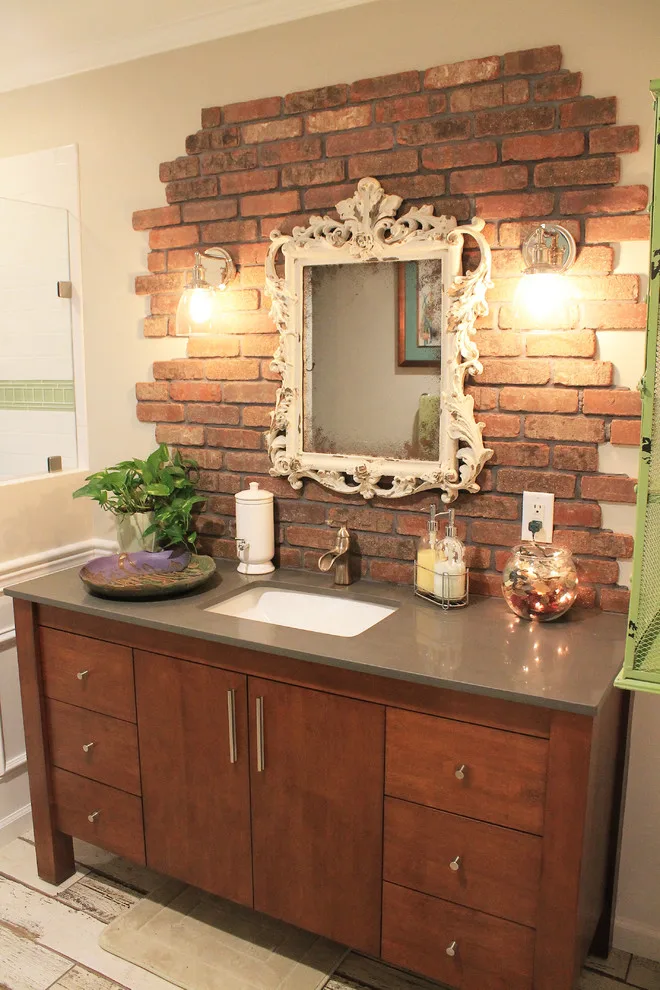 Contemporary/Rustic Bathroom Revamp by J Brewer And Associates, INC. - Photo 9