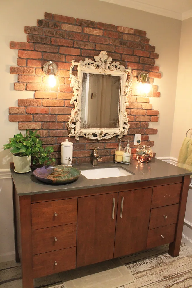 Contemporary/Rustic Bathroom Revamp by J Brewer And Associates, INC. - Photo 4