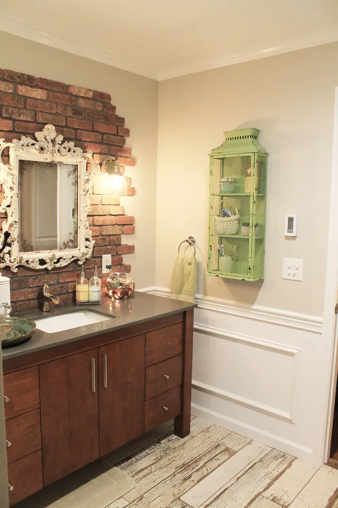 Contemporary/Rustic Bathroom Revamp by J Brewer And Associates, INC. - Photo 8