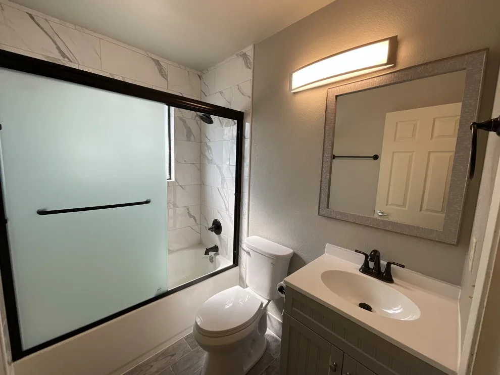 Contemporary Bathroom Renovation in Sacramento by Noor Construction Inc. - Photo 2