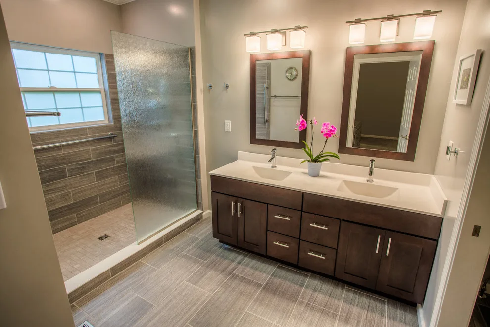 Contemporary Spa Primary Bathroom by Riverside Construction, LLC - Photo 7
