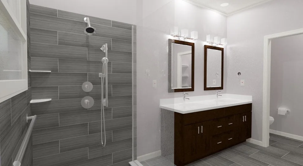 Contemporary Spa Primary Bathroom by Riverside Construction, LLC - Photo 5